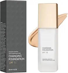 Maquiagem de base mágica que muda de cor, base mágica que muda de cor com FPS 15, corretivo de base de maquiagem BB Cream uniforme, leve, hidrata para todas as peles (1 peça)