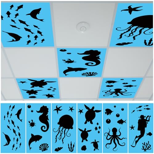 Couverture magnétique de plafonnier océan pour décoration de salle de classe