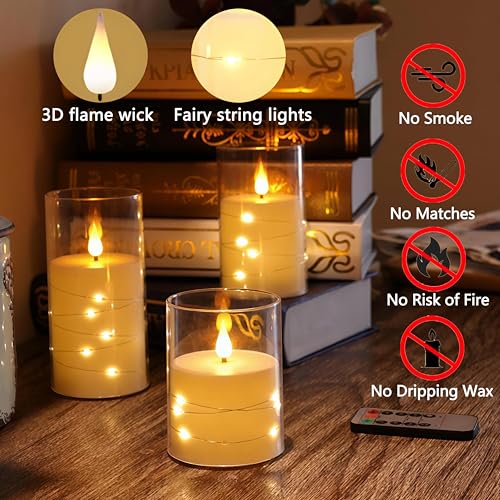 Bougies LED sans flamme à piles avec minuteur et télécommande - 4