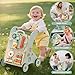 WOODMAM Wooden Baby Walker, Adjustable Speed Baby Push Walker for 1 Year Old, 10-in-1 Montessori Walker for Boys & Girls, Toddler Sit-to-Stand Learning Toy with Detachable Busy Board