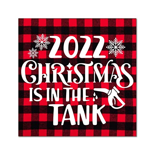 Plaque murale en bois Christmas is in The Tank déco vintage 35cm