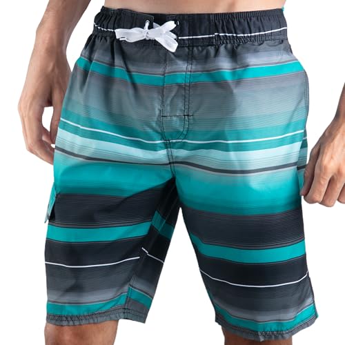 Image of Kanu Surf Men's Big Viper Extended Size Stripe Swim Trunk