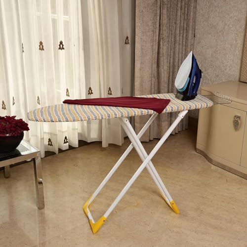 OBBO Heavy-Duty Wooden Ironing Board Deluxe 122 x 47 cm Foldable