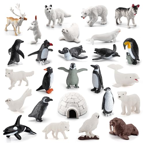 FENYW 26 Stück Arktis Antarktis Ozean Meer Tierfiguren, Ozean Tiere...