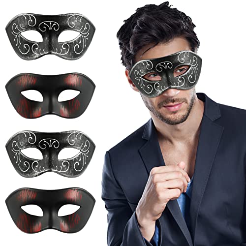Buy 4 Pcs Masquerade Masks Halloween Cosplay Party Half Fancy Dress