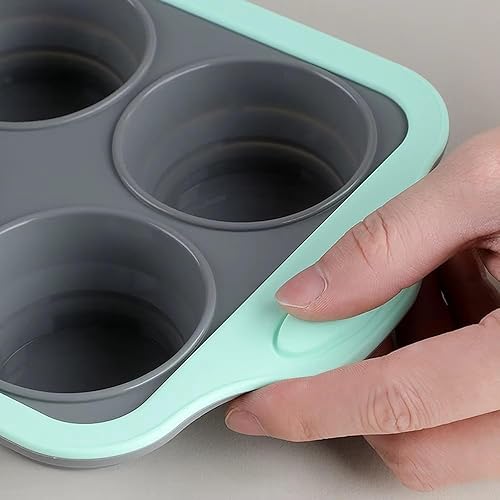 Miniatura 9 de Molde de silicona para magdalenas y magdalenas de 2 pulgadas, antiadherentes para hornear, moldes para tartas, juego de bandejas de goma para el
