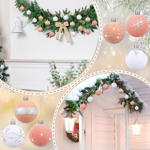 Boules de Noël en velours pailleté chic lot de 24 décorations de sapin incassables 6 cm - 6