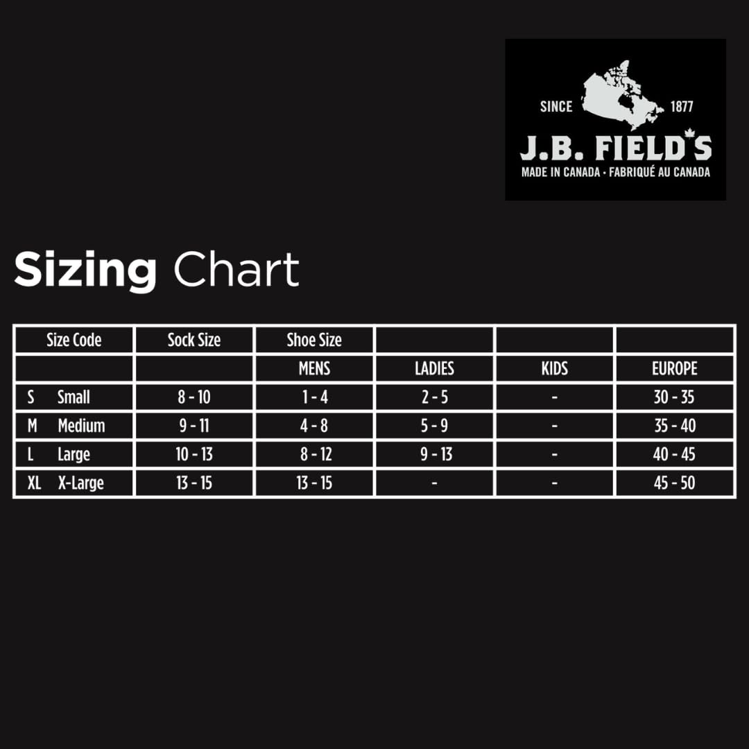 J.B. Field's Hiker GX 74% Merino Wool Hiking Crew Sock, All Season, Trekking & Outdoor Activity, 3 Pairs