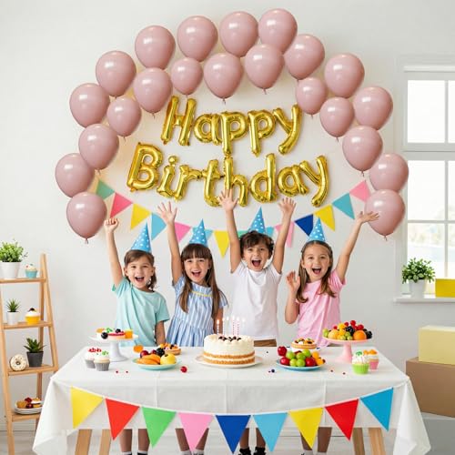 Image of Dusty Pink Balloons Arch Kit,130pcs Blush Pink Balloon Garland,Different Sizes Pink Latex Balloons for Wedding,Birthday Party,Baby Shower,Gender Reveal,Anniversary Decorations