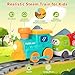 Electric Train Set for Toddlers, Realistic Steam Train Toys with Lights & Music for Kids, Magnetic Truck Toys for Toddler 1-3-5, Christmas Birthday Gifts for 1 2 3 4 5 Year Old Boys Girls