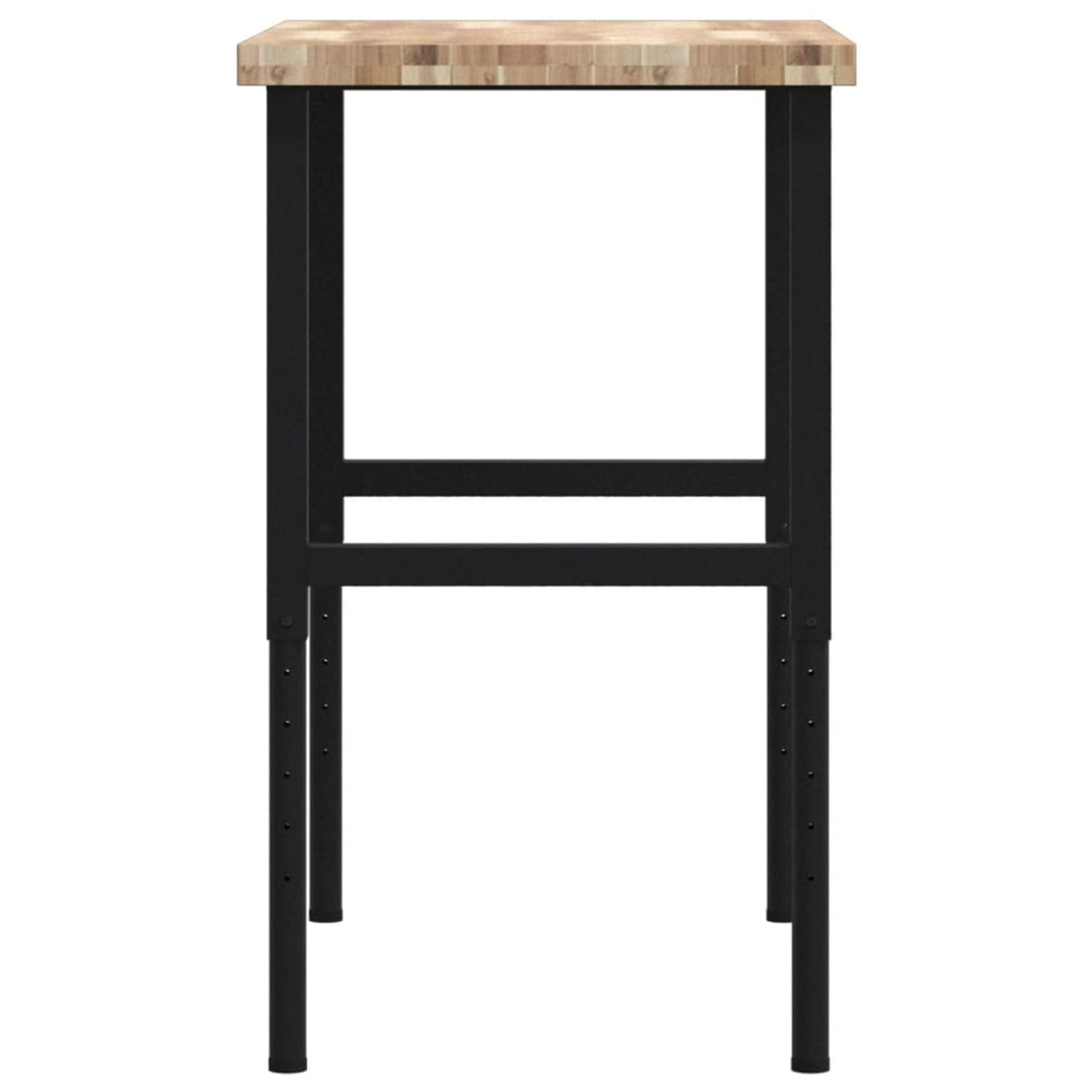 Homgoday Banco da Lavoro 100x60x(73-995) cm Tavolo da Lavoro in Legno Massello di Acacia Non Trattato e Telaio in Metallo Regolabile Nero