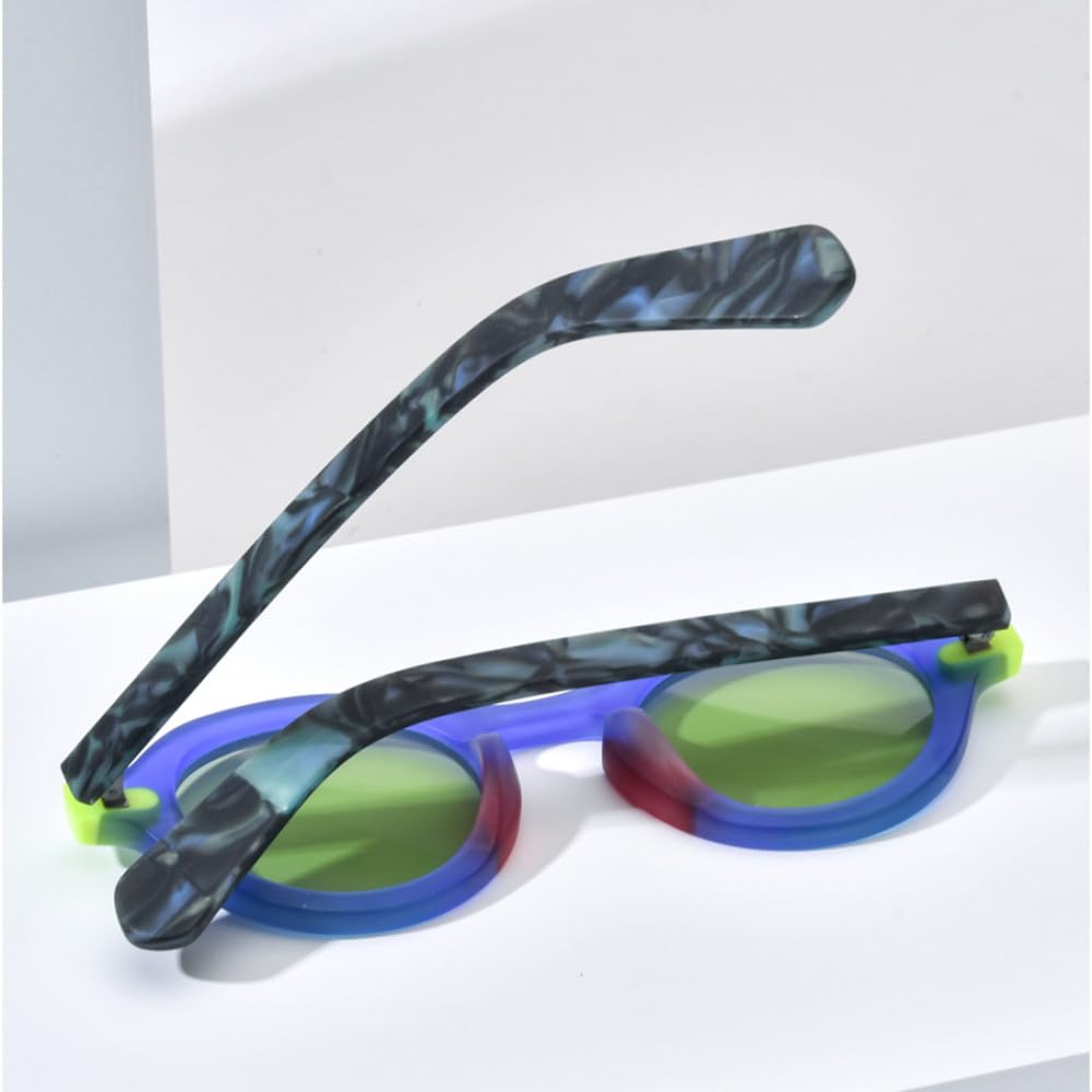 Trendige Sonnenbrille aus mattem Acetat, UV400, für Herren, modisch, Retro, Vintage, ovale Sonnenbrille für Damen, Farbtöne, Mattrot, Grau, Einheitsgröße