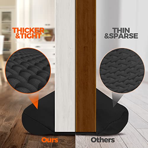 Holikme Twin Door Draft Stopper Weather Stripping Window Breeze Blocker Adjustable Door Sweeps 34Inch ，Black #TOP2