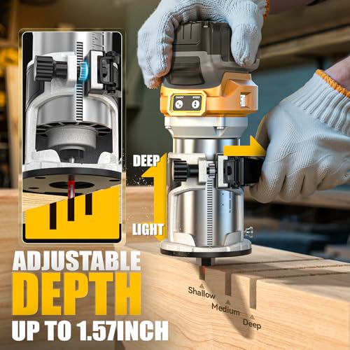 MtiolHig Cordless Compact Router Compatible with DeWalt 20V Battery - image 4