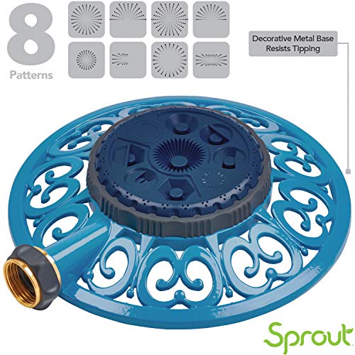 Sprout 65102-Amz Metal 8-Pattern Sprinkler And Quickconnect Product Adapter Amazon Bundle, Blueberry Blue #TOP2