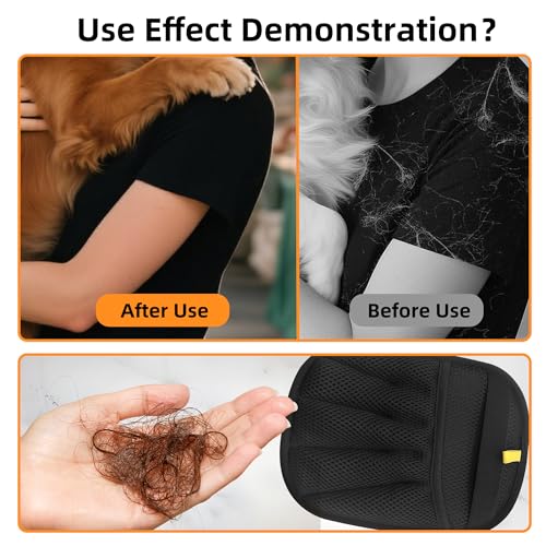 Dreaku Tierhaarentferner Handschuh, Fell Magnet Handschuh, Wiederverwendbare Handschuh Tierhaarentfernung Antistatische für Sofas Kleidung Reinigung Entfernen (2 Stück)