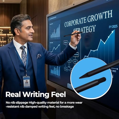 Image of AIWaft 2-in-1 Stylus Pen for Digital Boards - Fine Point Tip, High Sensitivity & Precision | Smooth Writing & Drawing for Smart Boards | Capacitive Stylus | Black (Pack of 2) ONLY for Digital Boards
