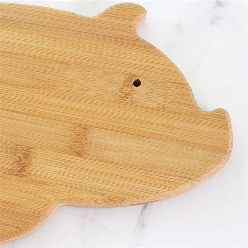SHIPLORD® Adorable Pig-Shaped Bamboo Cutting & Serving Board for Kids ‚¨ Safe Durable & Fun for Mealtimes-image-5