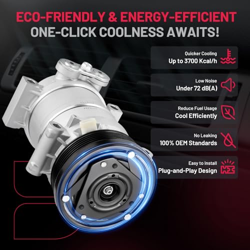 BDFHYK 19188298 Air Conditioning A/C Compressor with Clutch Compatible with Chevrolet Astro V6 4.3L 1996-2005, Compatible with GMC Safari V6 4.3L 1996-2005