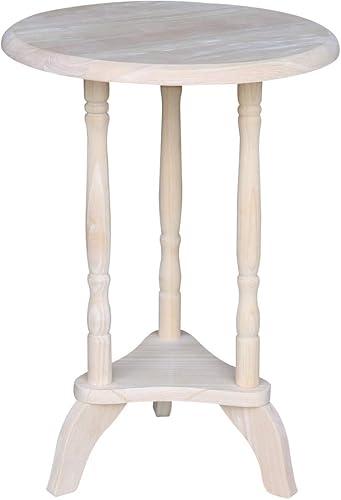 IC International Concepts Mesa redonda para plantas, L: 16 x ancho: 16 x H:23, sin terminar