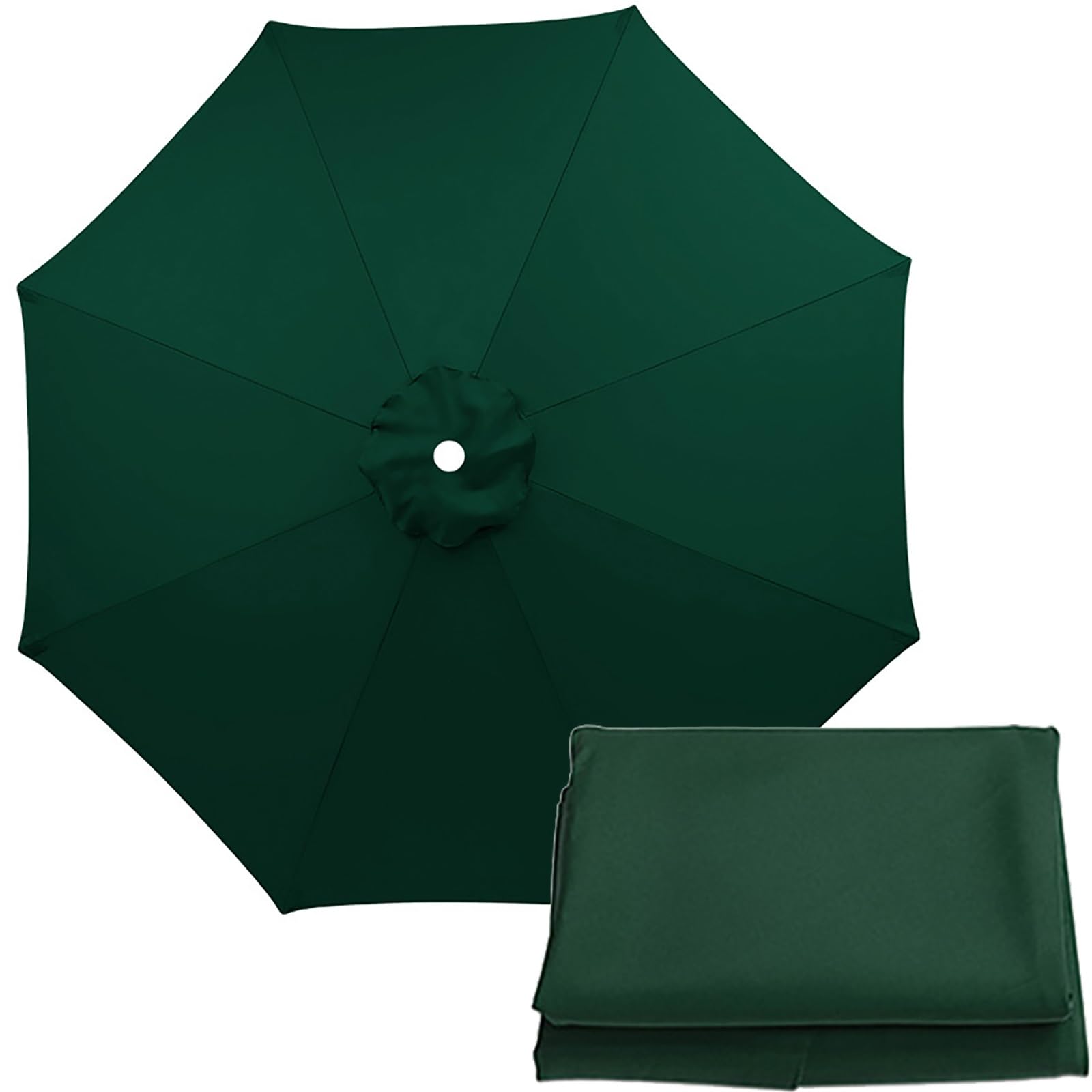 Telo di Ricambio per ombrellone, 2 m/2,7 m/300 cm, 6 Stecche/8 Stecche, Telo di Ricambio per ombrellone, Telo di Ricambio Universale per ombrellone, per Giardino, pa,Dark Green-2.7m/8 Rib