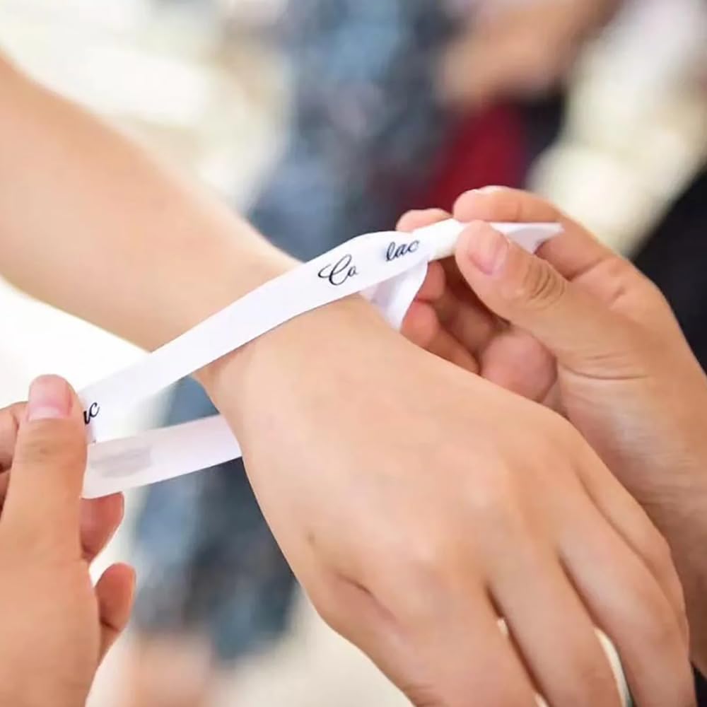 IEK Bracelet en tissus personnalisable, bracelet festival, bracelet evenementiel, ruban personnalisé, bracelet vip,bracelets pour Événements en Tissu