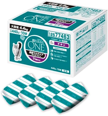 （10:30時点） 【Amazon.co.jp限定】ピュリナワンキャット ドライ 健康マルチケア 11歳以上用 チキン 4.4ｋｇ(440g×10袋入)