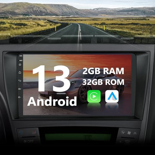 Eunavi [2024 2G + 32G] Rádio estéreo automotivo 2 Din Android 13 para Toyota Prius 2010-2015 com App