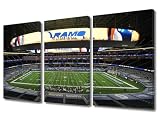 TUMOVO 3 Panel SoFi Stadium Wall Art American Canvas Prints Sports Stadium Artwork Wall Decor Rams Sport Picture for Bedroom Living Room California, US Paintings Posters Ready to Hang, 36" Wx24 H