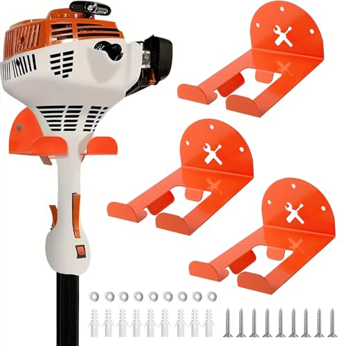 ZSFRSFY 3PCS Trimmer Rack Wall Mount for Garage Organization, Garage Organizer and Power Tool Organizer, Heavy Duty Weedeater Hanger and Weed Eater Rack for GarageStorage System