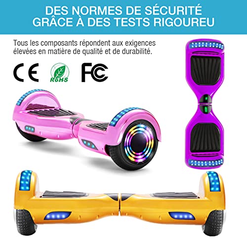 Hoverboards-65-Pouces-Gyropode-pour-Enfants-Bluetooth-et-LED-Hoverboard-Auto-equilibre-Scooter-electrique-Auto-equilibrage-pour-Adult-Hover-Balance-Board Hoverboards 6,5 Pouces Gyropode pour Enfants Bluetooth et LED Hoverboard Auto-équilibré Scooter électrique Auto-équilibrage pour Adult Hover Balance Board