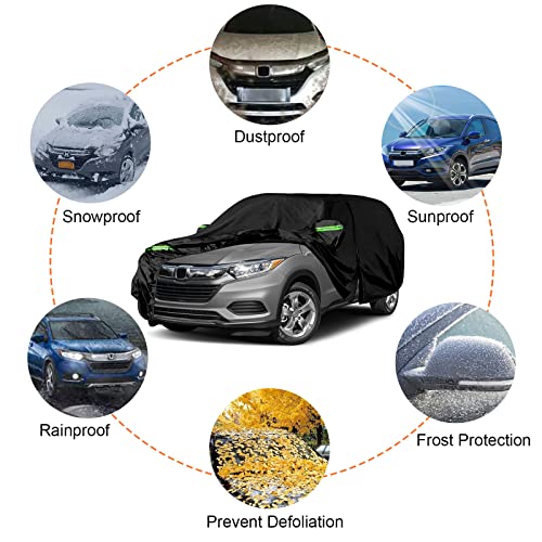 Image of Waterproof Car Cover Replace for 1998-2021 Honda HR-V, 6 Layers with Cotton Liner All Weather Custom-fit Car Cover with Zipper Door & Windproof Bands for Snow Rain Dust Hail Protection (HR-V)