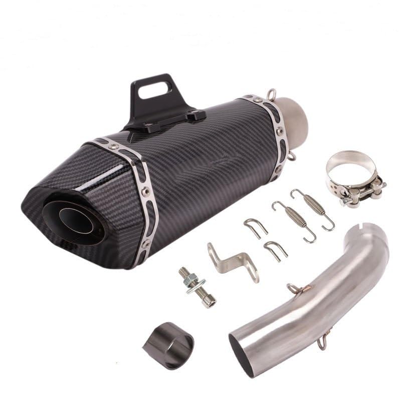 Marmitta Moto Per DUKE 125 250 390 Per ADV 2020 2021 Scarico Moto Silenziatore Tubo Collegamento Centrale Moto Modifica Tubo centrale scarico(Color:3)