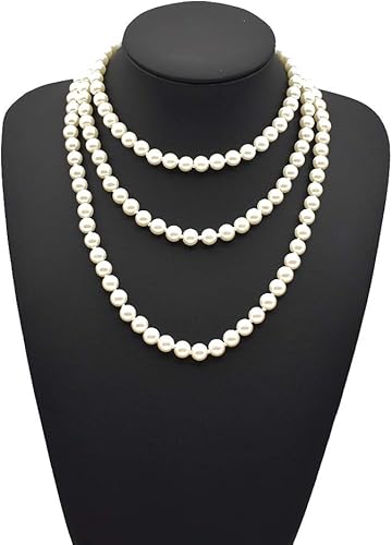 Miniatura 4 de Collar para mamá, regalo para el día de la madre, collar de perlas largas en Y Boho de 0.236 pulgadas con perlas falsas con cuentas, collares