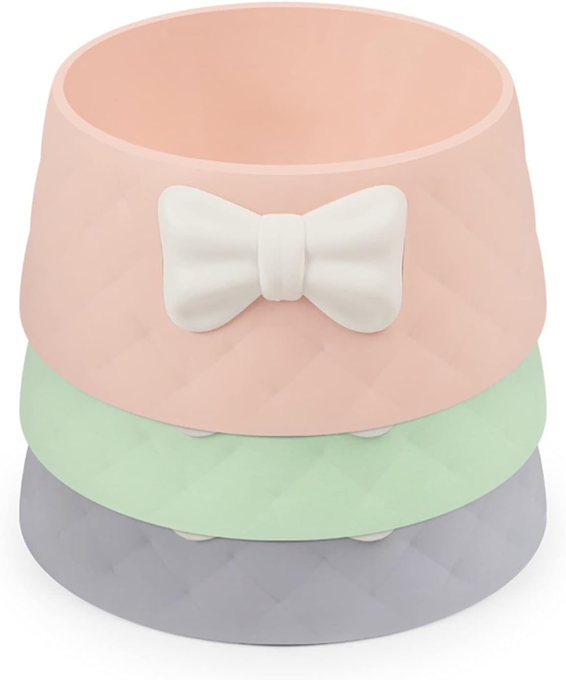 Pet Dog Feeding Food Bowls Puppy Lovely Bowknot Feeder Dish Cat Wa