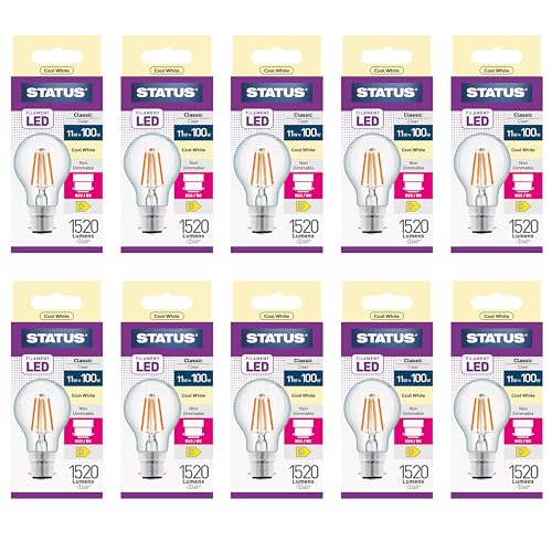 Ampoule filament GLS LED B22 éclairage cuisine et bureau blanc froid 4000K