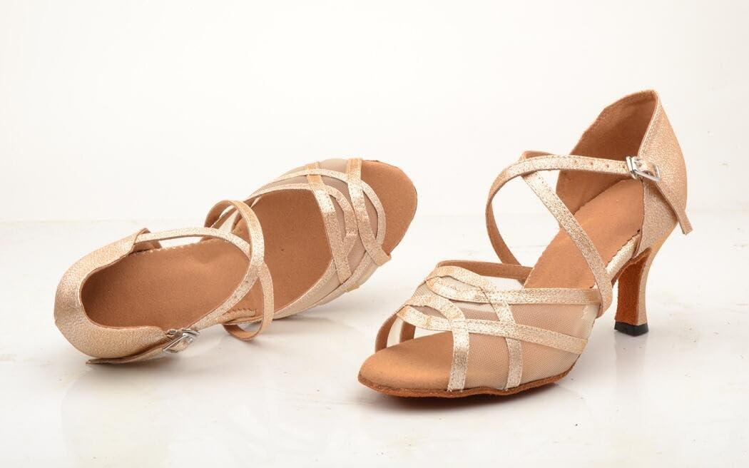 Sandali da Donna Comfort Mesh Glitter Salsa Tango Sala da Ballo Latina Moderni Scarpe da Ballo Matrimonio Party Sandali