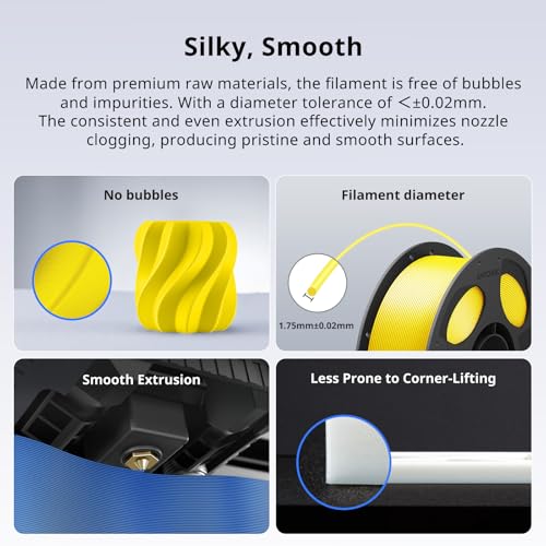 Image of ANYCUBIC PLA Plus (PLA+), 3D Printer Filament 1.75mm, High Toughness 3D Printing Filament, Dimensional Accuracy + /- 0.02mm, Print with Most FDM 3D Printers, 1KG Reusable Spool, Vibrant Yellow