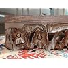Elevated Pet Feeder for Dogs and Cats - The Bali Carved Wood Pet Feeding Stand with Two Stainless Steel Bowls - Three Heights Adjustable Raised Dog Bowl - Food Water Pet Feeding Station - IRONGATE