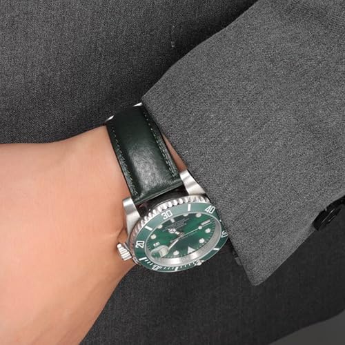 Image of Genuine Leather Watch Band Hand-Stitched Texture Padded Italian Leather Strap Quick Release 12mm 13mm 14mm 15mm 16mm 17mm 18mm 19mm 20mm 21mm 22mm 23mm 24mm Replacement Band for Women Men