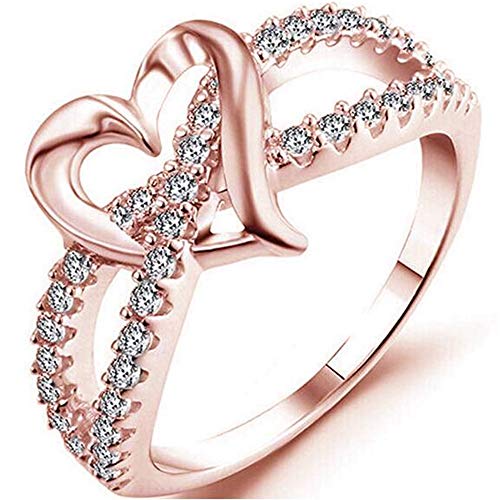 Jude Jewelers Silver Plated Heart Shape Split Shank Ring Promise Wave Engagement Wedding Anniversary