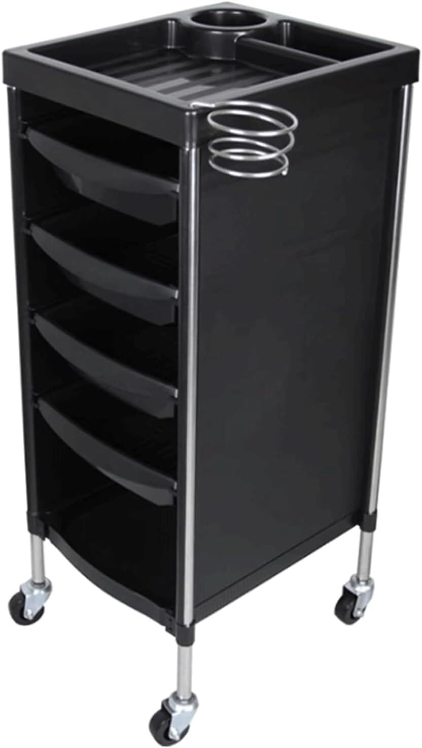 SSDDLZEQ Mobile Salon Station, Salon Trolley Metal Salon Cart Instrument Tray Trolley Cart With Wheels Salon Rolling Cart For Beauty Storage Utility Cart(Schwarz)