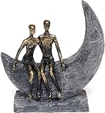Brillibrum Diseño de pareja de enamorados figuras decorativas escultura amistad polystone figura decorativa cohesión metal asociación pareja pareja pareja figura (modelo 12: 23,5 x 21 x 7,5 cm)