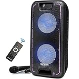 Dolphin SP-210RBT Portable Bluetooth Party Speaker on Wheels with Lights, 10' PartyBox