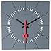 Produktbild NeXtime Wall Clock STAZIONE, Very Silent, Square, Made of Glass, Grey, 35 x 35 cm