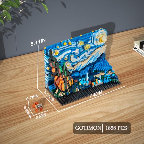 Image of GOTIMON Starry Sky Micro Building Blocks Toy Mural Set,3D Puzzle Mural Set Artists Creative Crafts for Adults (1858PCS)
