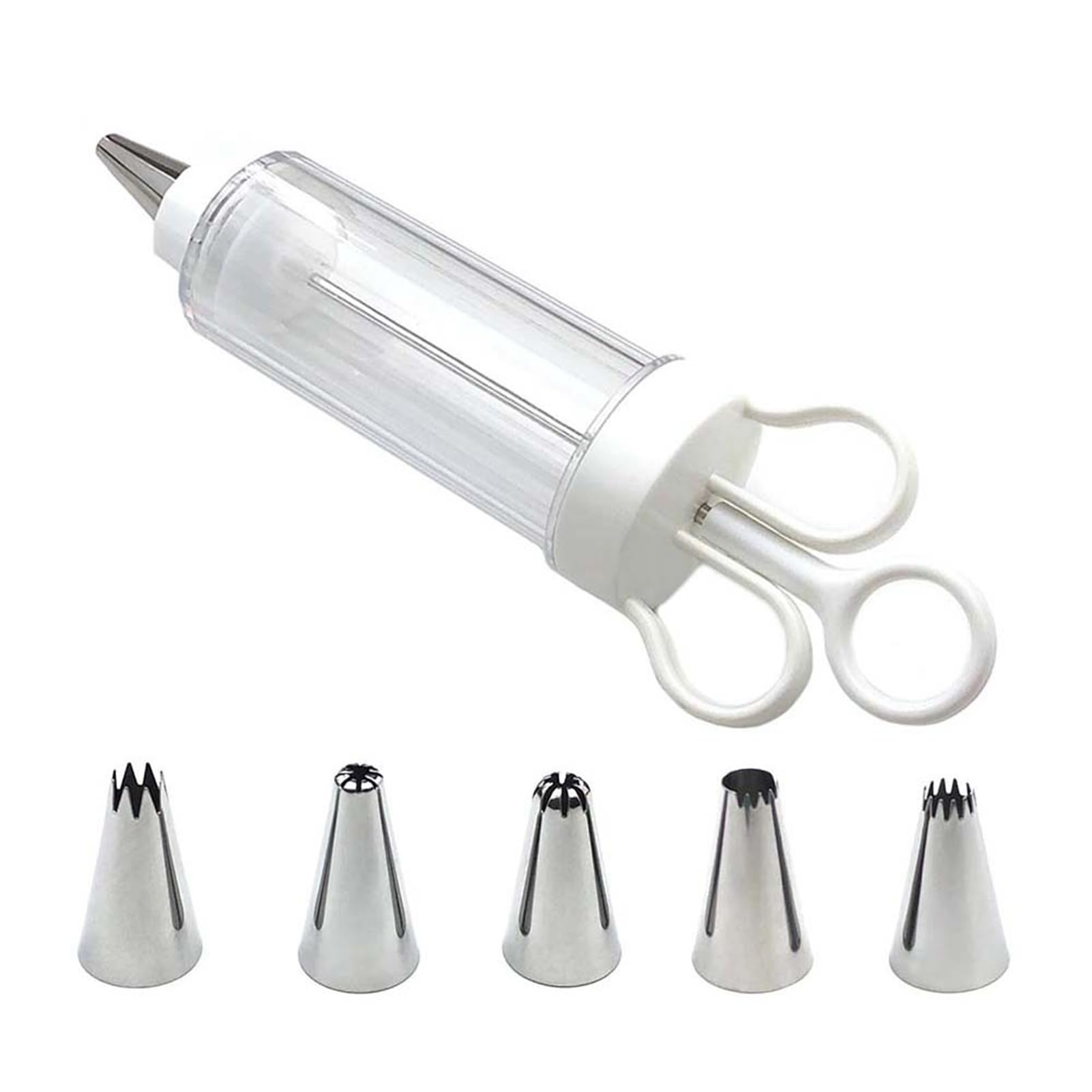 Wilitto Cake Decorating Gun, Cupcake Icing Piping & Nozzles, Piping IcingSyringe Set for Cupcake, Pastry CreamSyringe with 6 Piping Tips, Cupcake Injector/Decorating Icing Set L