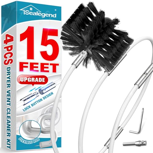 Sealegend 15 FEET Dryer Vent Cleaner Kit Flexible Quick Snap