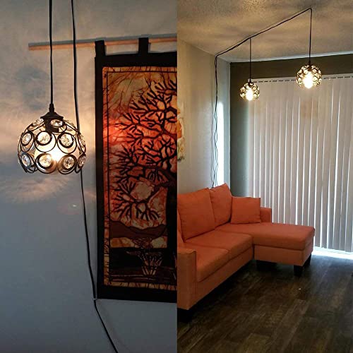 Lámparas suspendidas E27 estilo retro con enchufe e interruptor para sala de estar 3