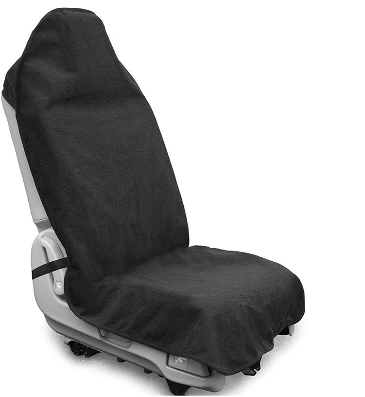 Funda de Asiento de Coche,Impermeable,Tela de Rizo, absorción del Sudor,Universal Juego Funda Protectora para Asiento Coche para Delanteros,Accesorios de Asiento de Coche-Negro